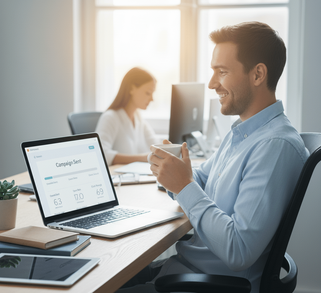 Cliente contento y satisfecho usando las automatizaciones simples